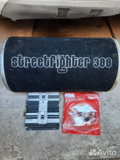 Сабвуфер, усилитель + комплект проводов