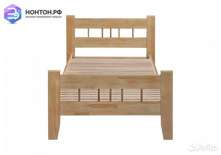 Кровать Массив-2Н с большой спинкой бук