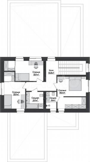 Коттедж 252 м² на участке 9,6 сот.