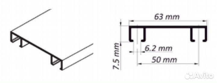 Карниз профильный алюминиевый двухрядный