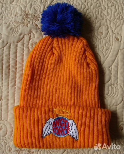 Шапка Angel Force с Бумбоном Оранж Мягкая Пушистая