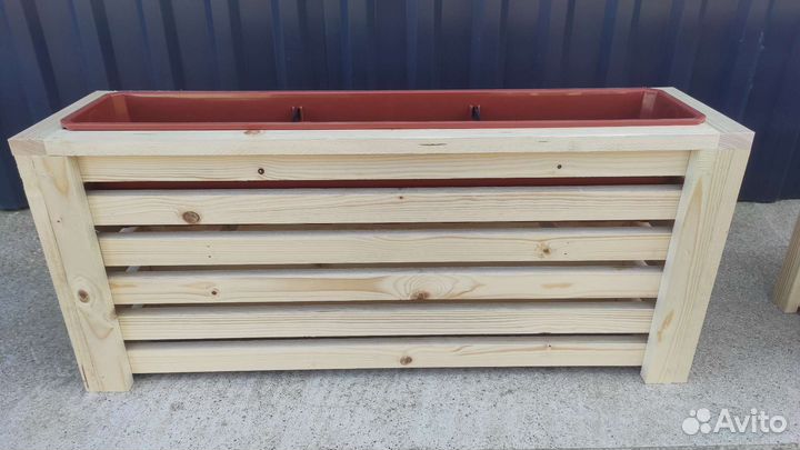 Ящики для цветов, деревянные кашпо, клумба