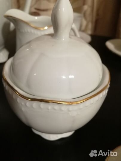 Сервиз кофейный белый, новый, Польша