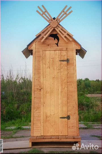 Дачный туалет деревянный SKU006