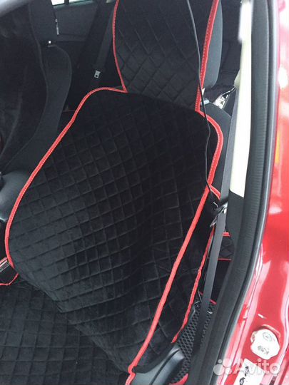 Автомобильные чехлы. Велюр Алькантара Лён