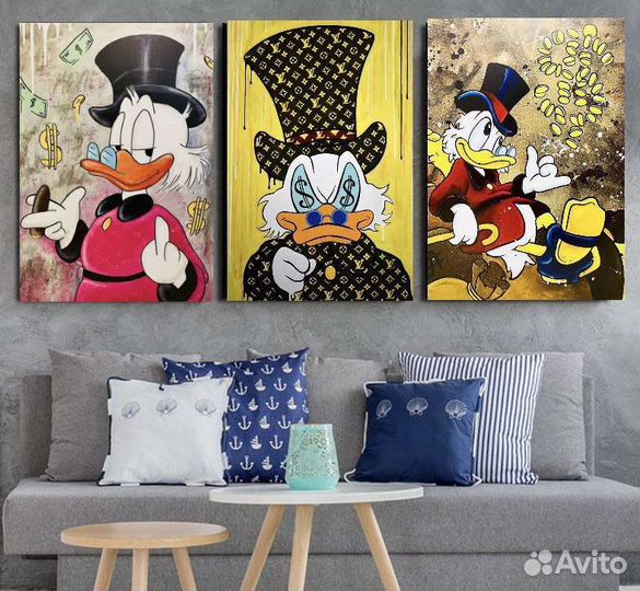 Денежная картина Скрудж Макдак для дома