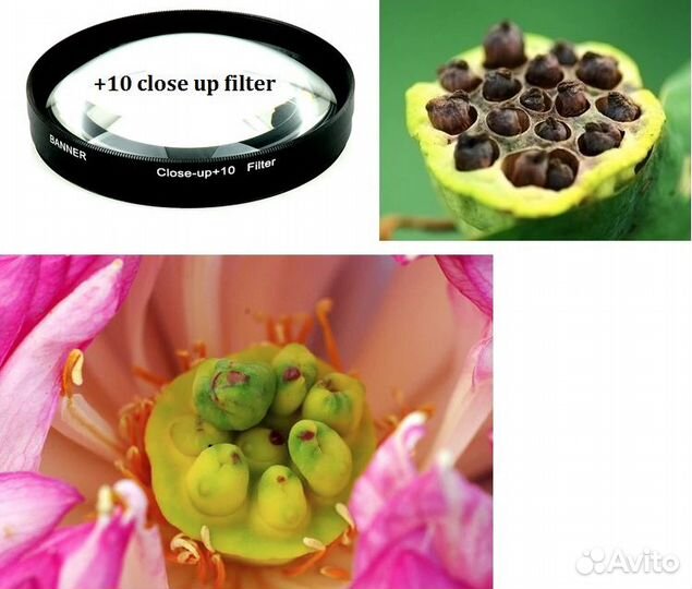 Набор Макролинз CloseUP +1/2/4/10 (52-77mm)