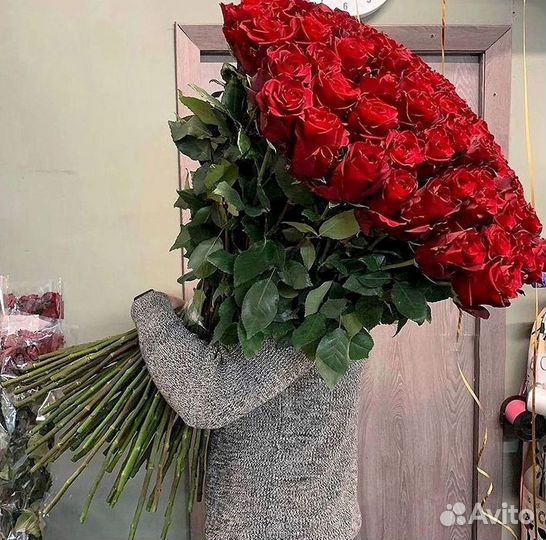 Розы высокие Доставка цветов