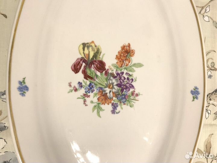 Блюдо большое круглое овальное Дулево СССР