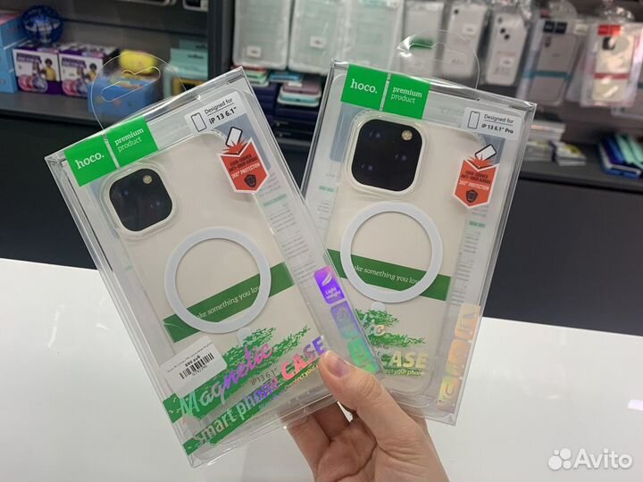 Чехол iPhone 13 прозрачный hoco magsafe