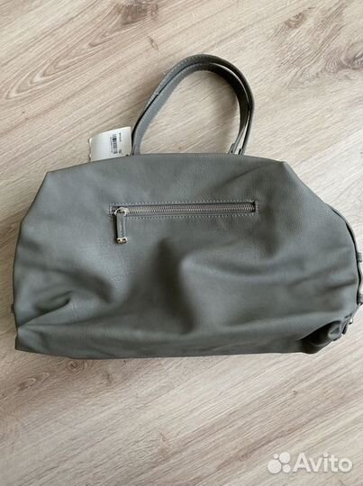 Стильная серая женская сумка кожзам