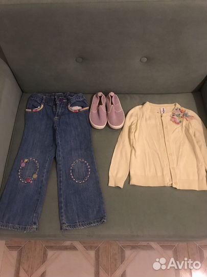 Джинсы, кофта,летняя обувь для девочки 3 -5 лет