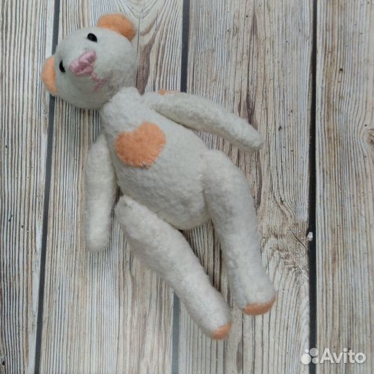 Мягкая игрушка белый мишка в ладошку