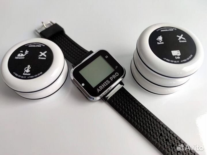 Кнопка вызова персонала и официанта, пейджер часы