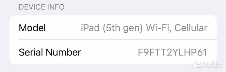 iPad 5 поколения WiFi + cellular 32 GB