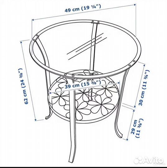 Журнальный столик IKEA +пуф