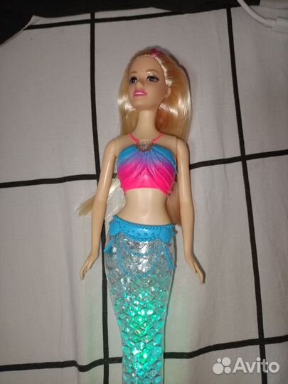 Кукла барби русалка с подсветкой, поющая