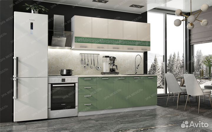 Кухня Милена 2 м Крем/Шато Бали