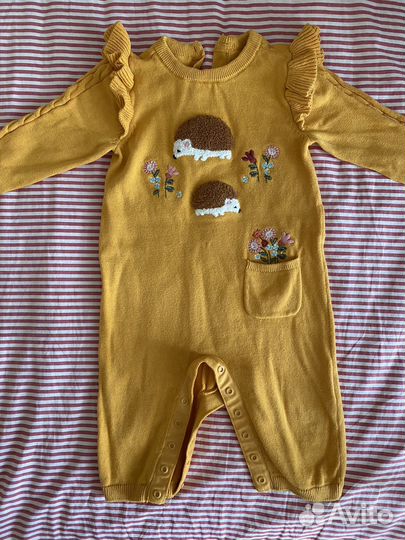 Вязаный комбинезон и лонгслив 62-68 mothercare