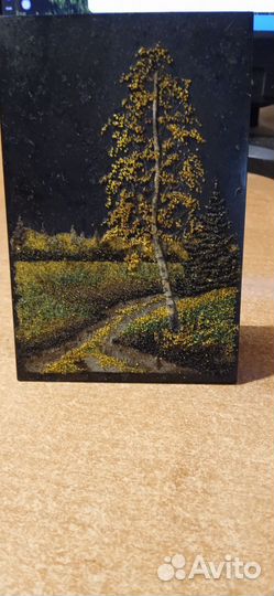 Картина на камне шунгит