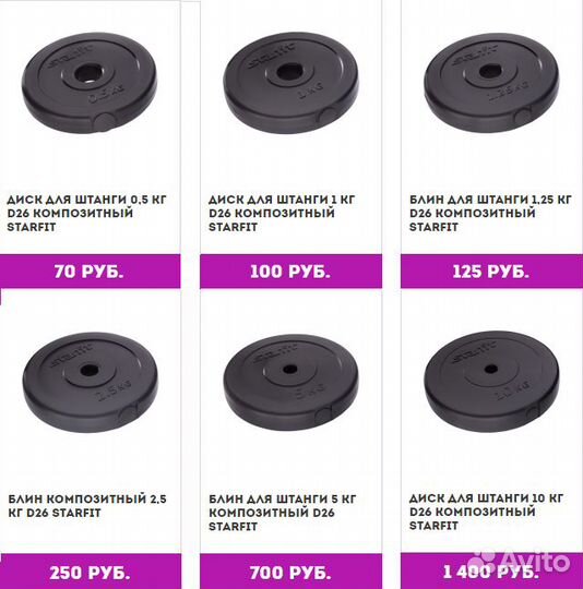 Диски блины для штанги и гантелей