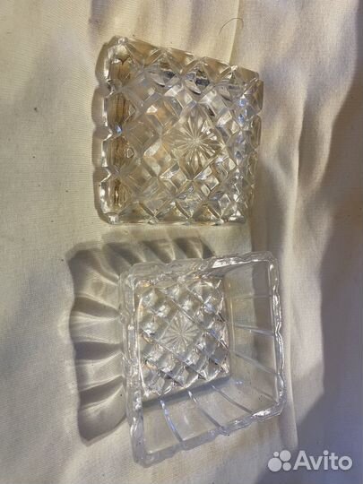 Хрустальная конфетница с крышкой СССР