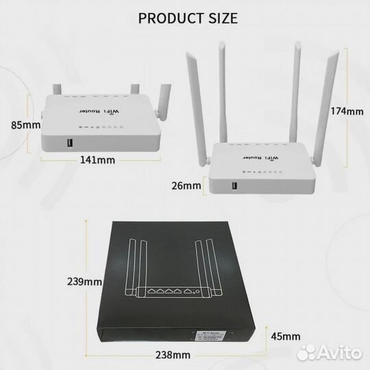 Wi-Fi роутер ZBT-1626 под USB-модем, 4 антенны
