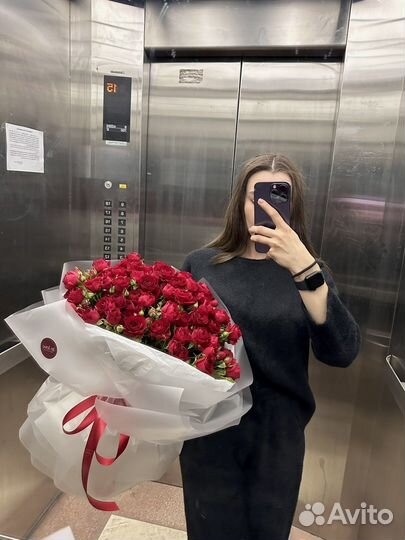 Кустовые пионовидные розы Букеты Цветы