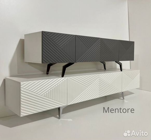 Тумба тв Bravo в цвете графит (на опорах)