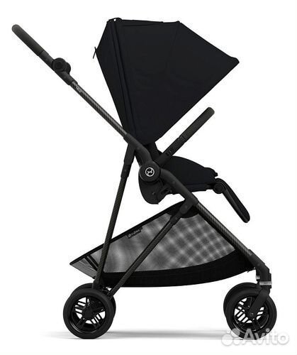 Коляска Cybex Melio Carbon Moon Black с дождевиком