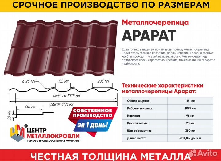 Металлочерепица от производителя