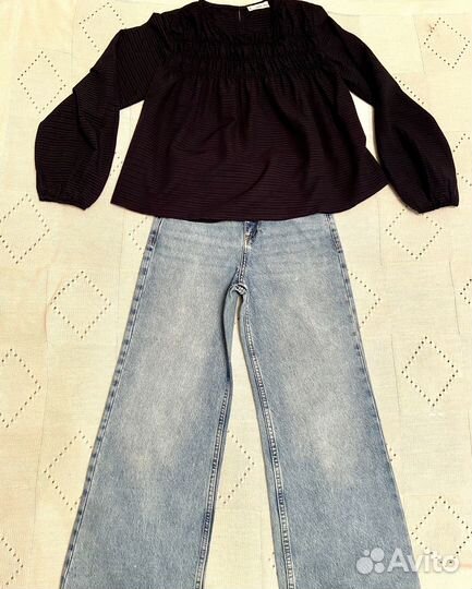 Комплект блуза и джинсы 140