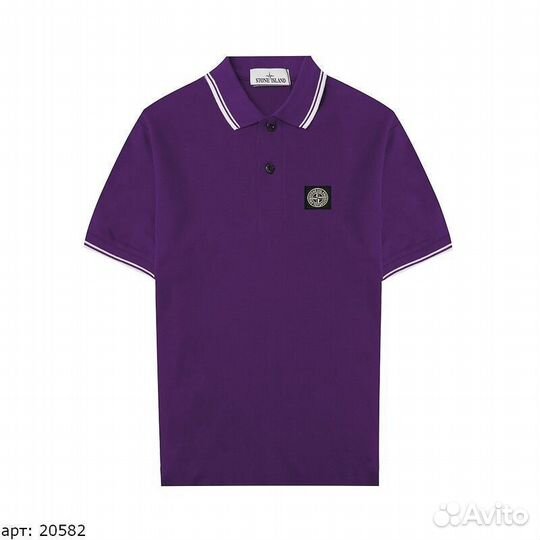 Поло Stone Island Фиолетовое