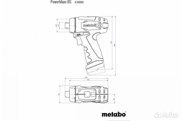 Аккумуляторная дрель Metabo PowerMaxx BS 12 В