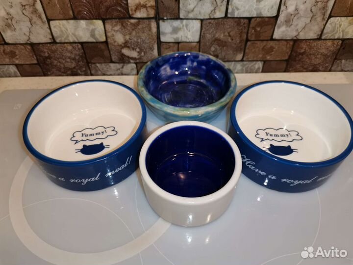 Набор керамических мисок для котика