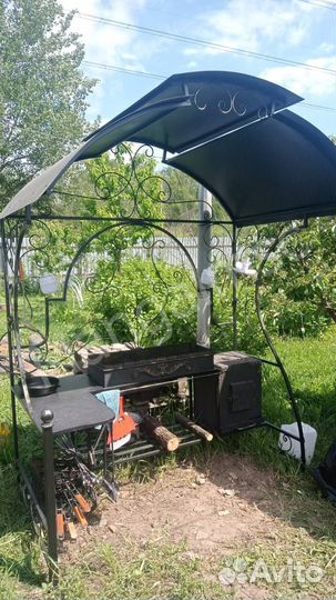 Мангал с печью под казан