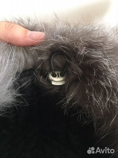 Шапка, натуральный мех и кожа