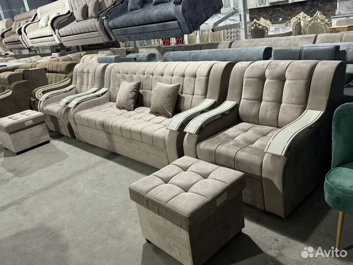 Мягкая Тройка стёганная / мягкая мебель