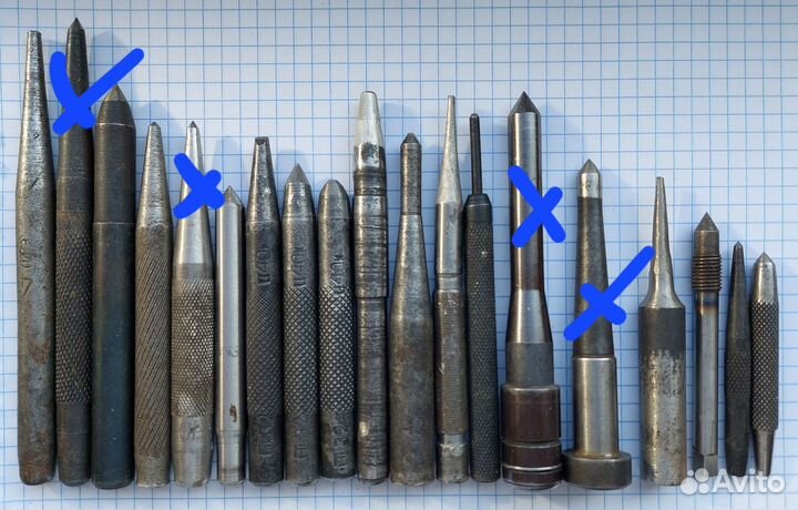 Кернеры, выколодки, зубилы СССР