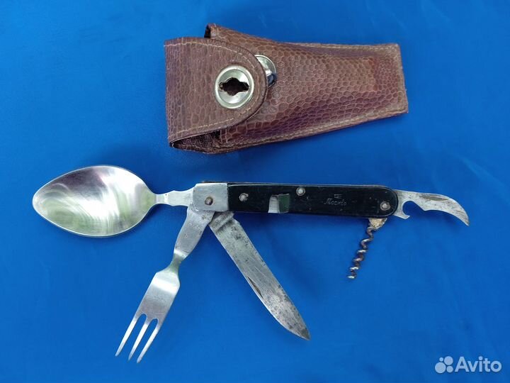Походный набор СССР Ложка Вилка Нож с чехлом