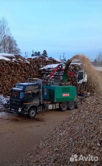 Дробление в топливную щепу, ветки, порубочные ост