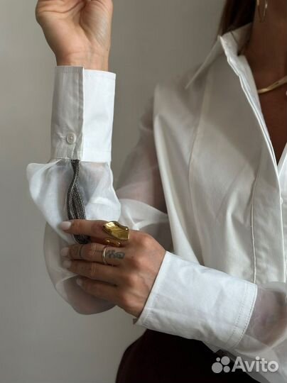 Рубашка белая brunello cucinelli