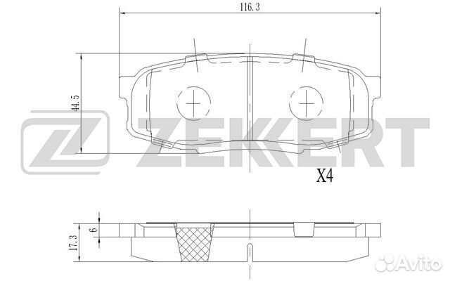 Zekkert BS-1230 Колодки тормозные дисковые задние