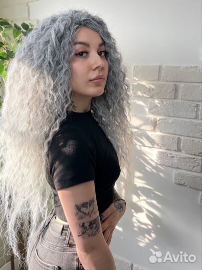 Афрокудри, прямые волосы на каркас