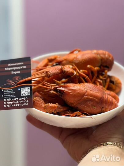 Раки живые/вареные.морепродукты доставка