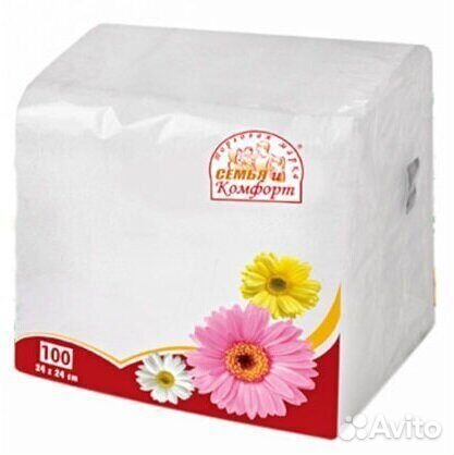 Салфетки семья и комфорт 1-слойные