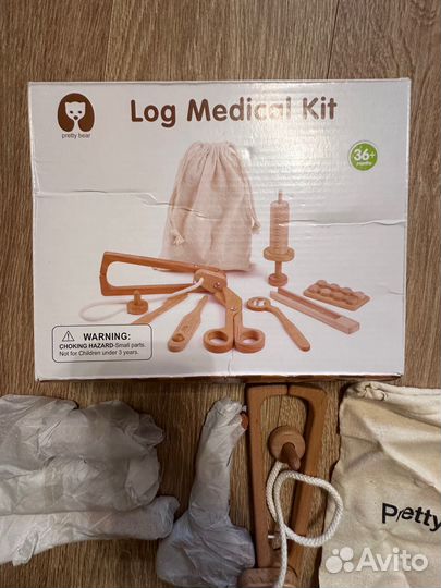 Игрушечный деревянный набор доктора