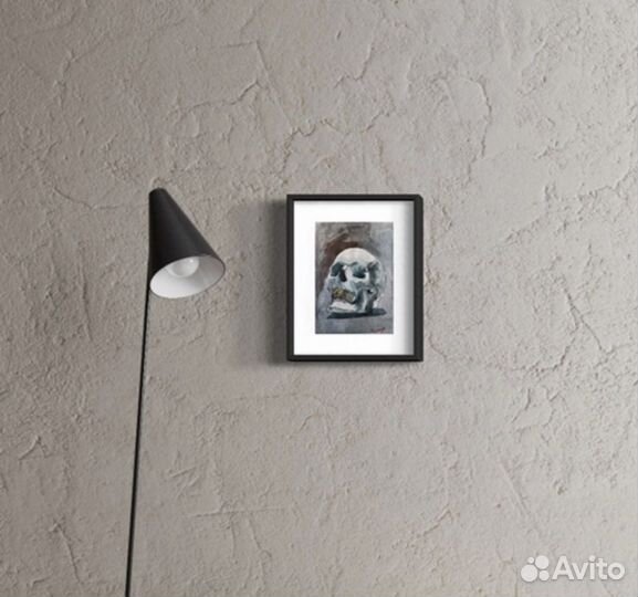 Акварельная картина Череп