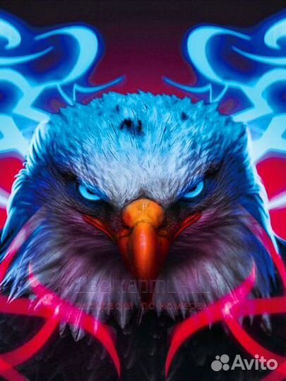 Алмазная мозаика 40x50 Грозный орел