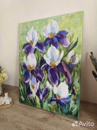 Картина маслом с цветами